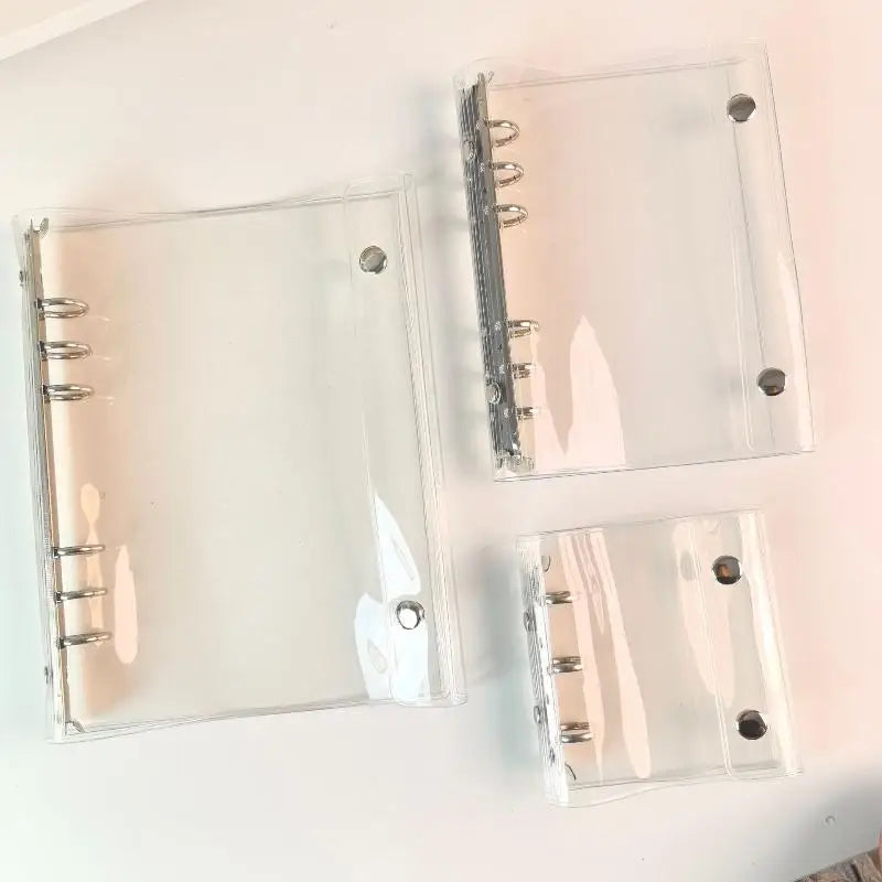 Clear PVC Ring Binder Waterproof Snap Closure A6 A7 A8 Ring Binder Qme