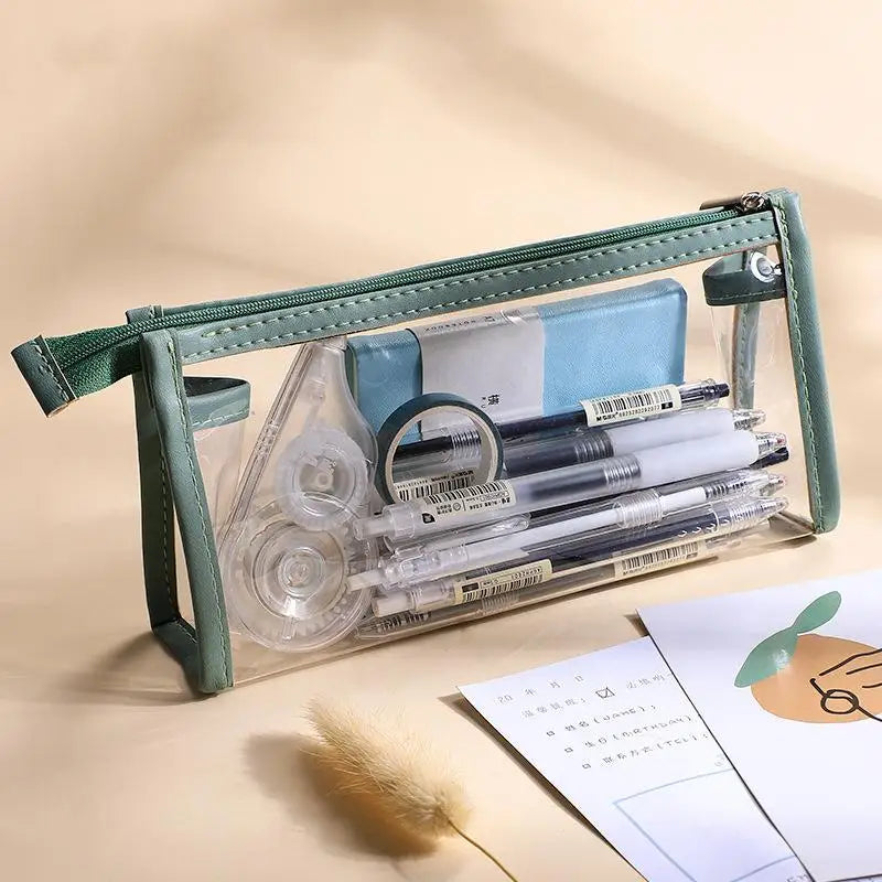 Large Capacity Transparent Pencil Case – Clear Pen Bag Clear Pencil Case Qme A5