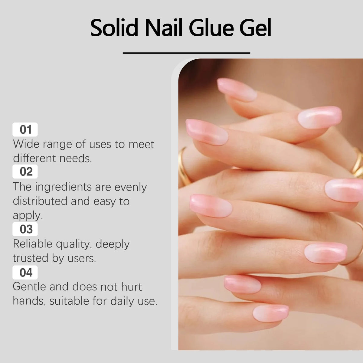EELHOE 10g UV Nail Glue for Press On Nails & Rhinestones Nail Glue Qst