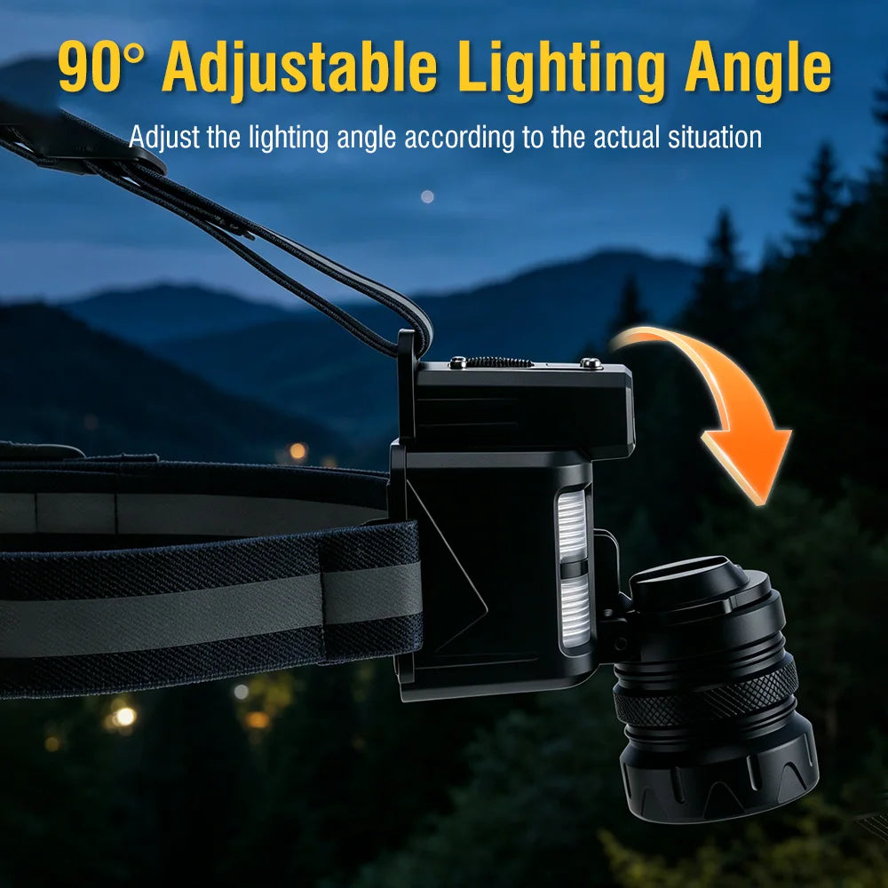 BORUiT 800LM Motion Sensor Headlamp USB-C Rechargeable Zoom Rechargeable Headlamp Qst