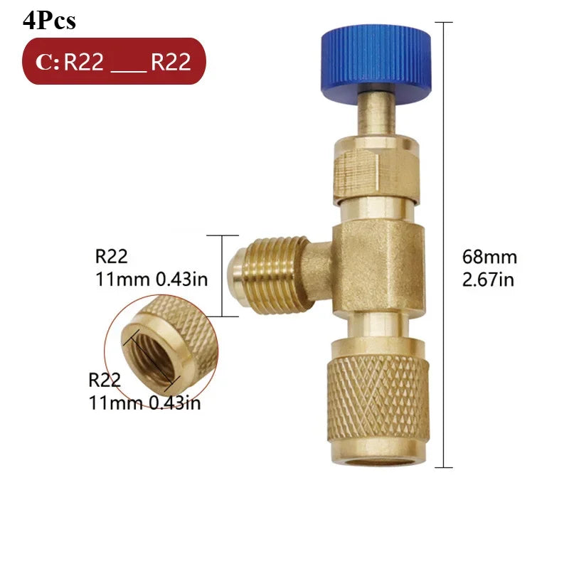 R12 R410 Refrigerant Charging Valve Safety Adapter 2-Pack Refrigerant Charging Valve Qme