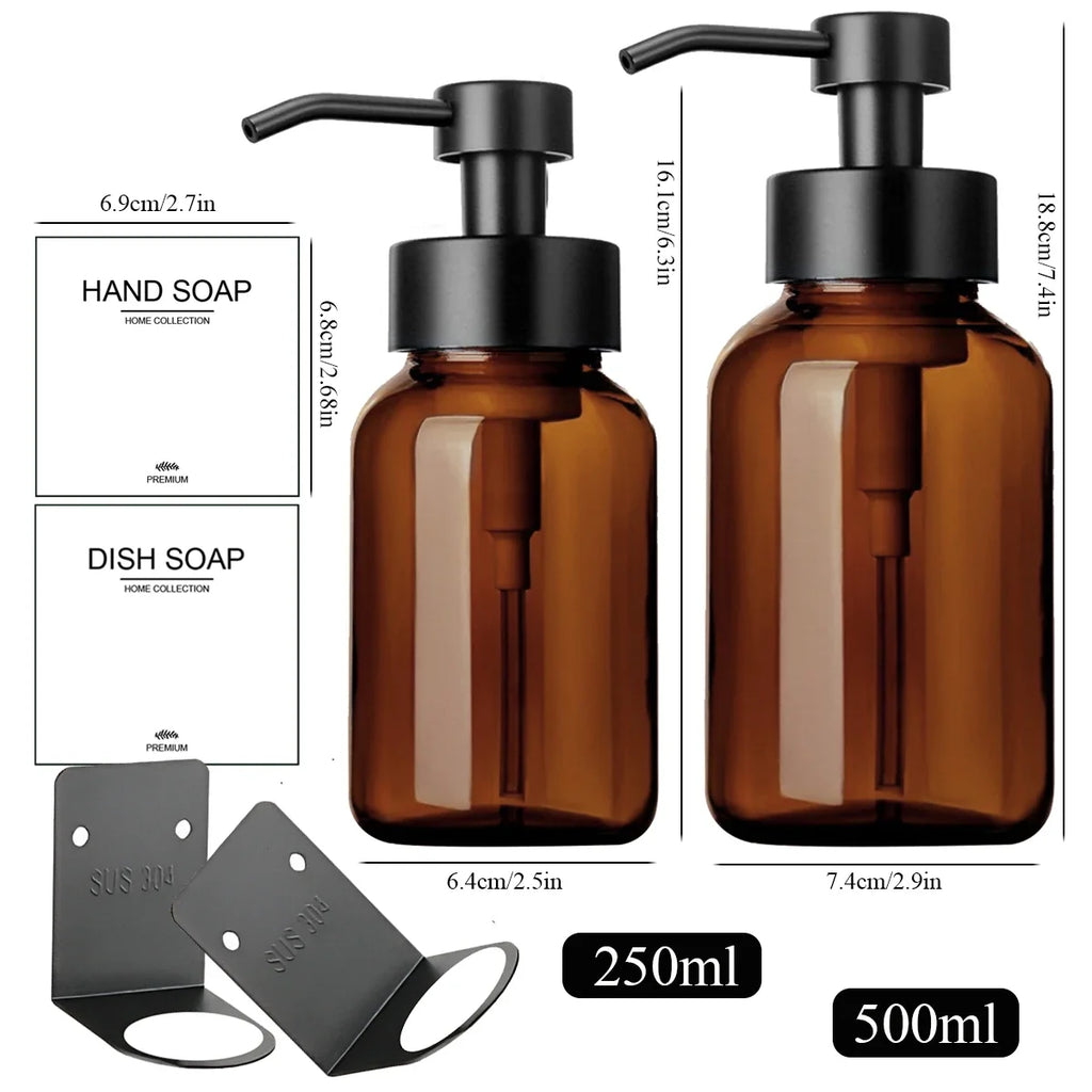 Wall Mount Foaming Soap Dispenser with Dish Bottle & Hanger Soap Dispenser Qme