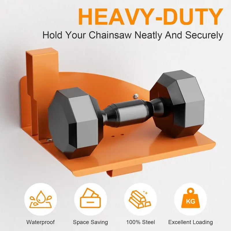 Heavy Duty Chainsaw Wall Mount Hanger – Carbon Steel Garage Rack Tool Wall Mount Rack Qme