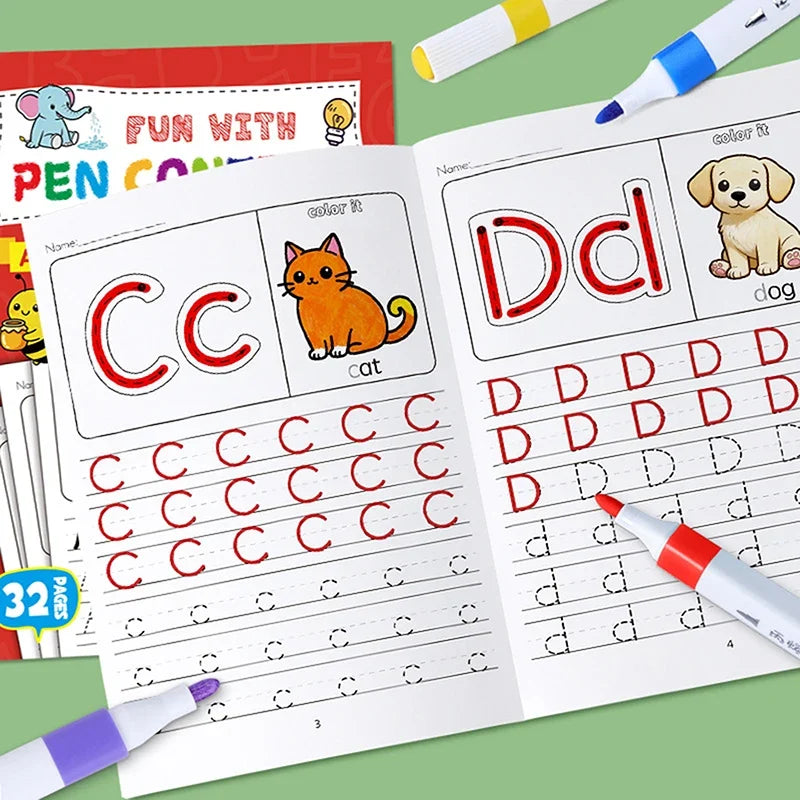 Children's A-Z Alphabet Practice Book – Writing & Drawing Kids Activity Book Qme