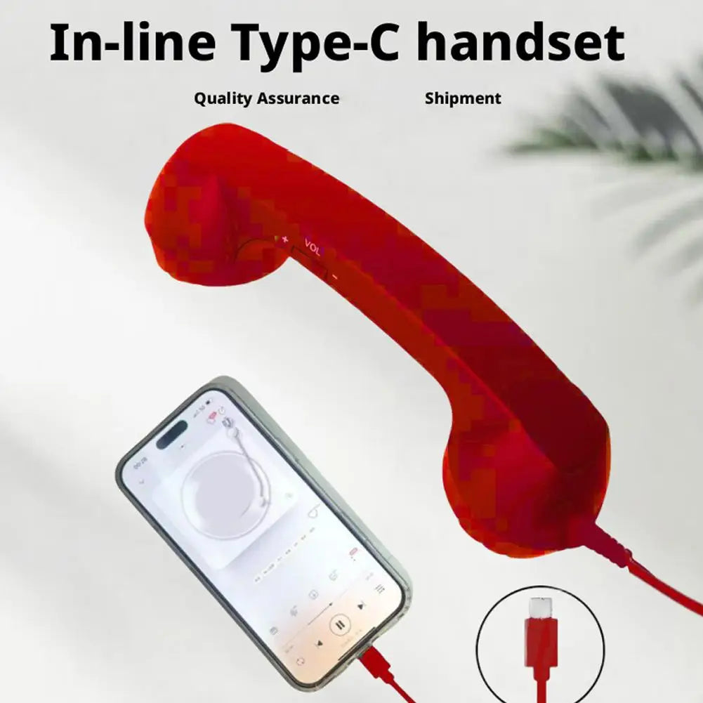 Retro USB-C Telephone Handset Microphone – 10 Colors USB-C Phone Handset Qme