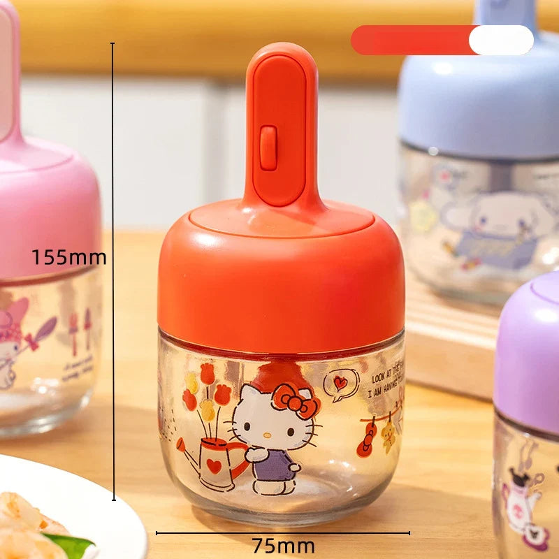 Hello Kitty Kuromi Airtight Glass Seasoning Jars Set Glass Seasoning Jar Set Qme