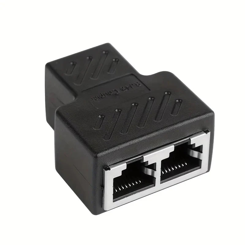 RJ45 Female Splitter – 1 to 2 Way LAN Ethernet Network Adapter Network Cable Splitter Qme
