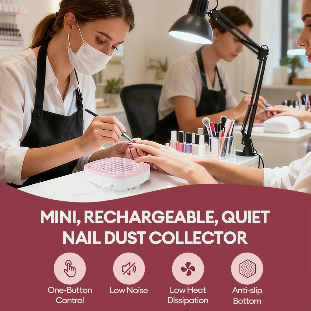 USB Mini Nail Dust Collector 3200RPM Portable Vacuum Fan Nail Dust Collector Qst