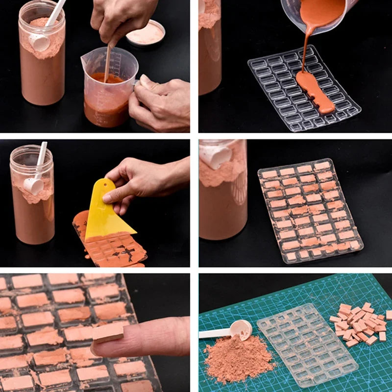 Mini Brick Silicone Mold – DIY Cement Sand Table Model Silicone Craft Mold Qme