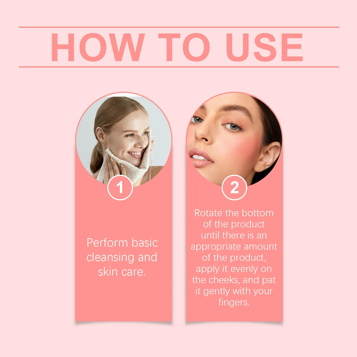 Liquid Blush Stick Sponge Tip – Waterproof Long-Lasting Cheek Tint Liquid Blush Stick Qst