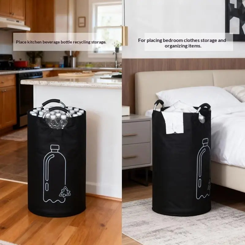 Folding Recycling Bin Aluminum Handle – Large Bottle Collector Folding Recycling Bin Qme
