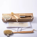 Natural Boar Bristle Dry Body Brush with Bamboo Handle Dry Body Brush Qme 5Pcs