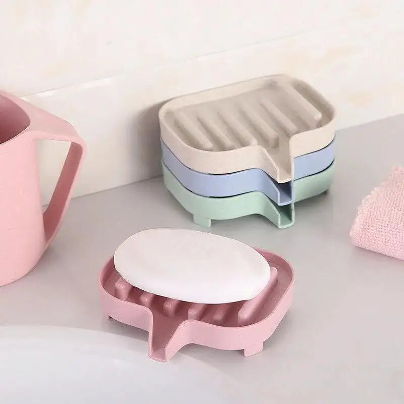 Silicone Self-Draining Soap Dish Bar Holder – 4 Colors Silicone Soap Dish Qme