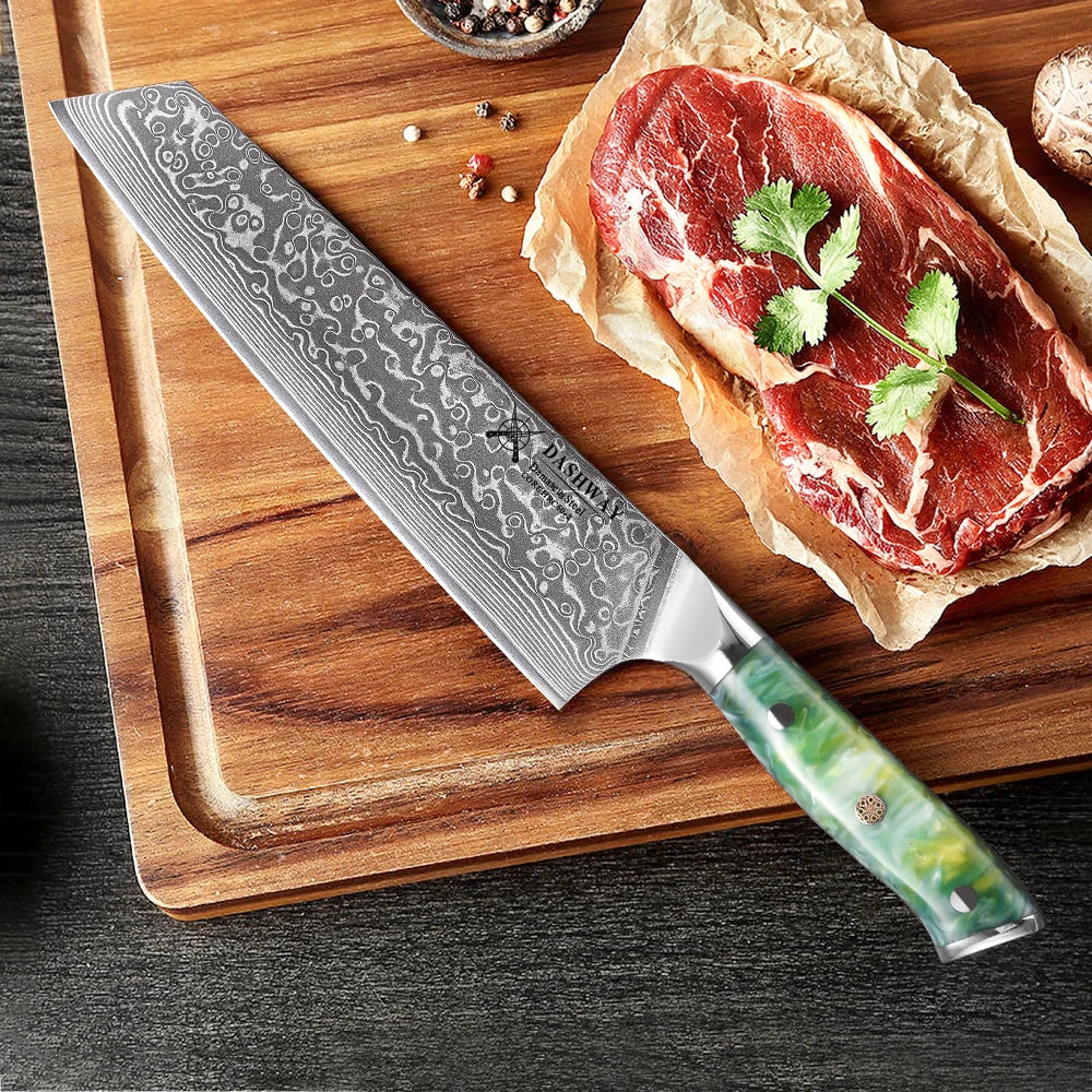 DASHWAY 8.5" Kiritsuke Chef Knife – 67-Layer Damascus Steel Damascus Chef Knife Qst