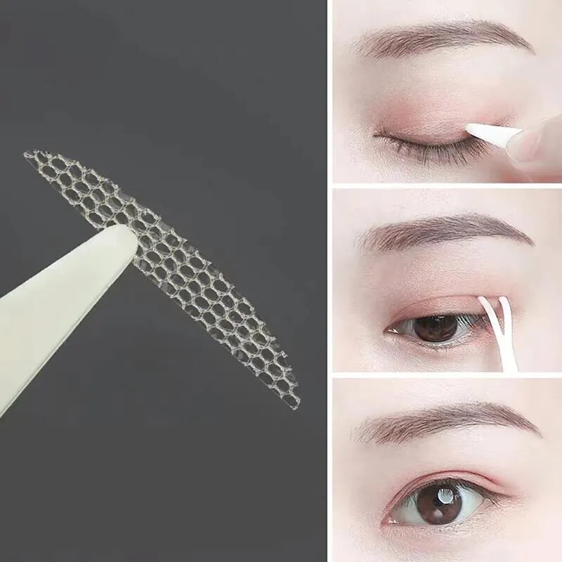 Double Fold Eyelid Tape Stickers – Clear Beige Lace, 240pc Eyelid Tape Stickers Qme