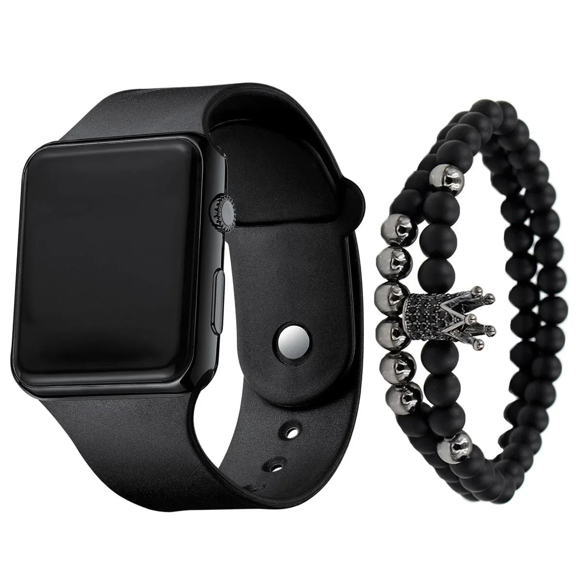 Sport Digital LED Watch – Square Silicone, Unisex, 6 Colors Digital Sport Watch Qme All balck