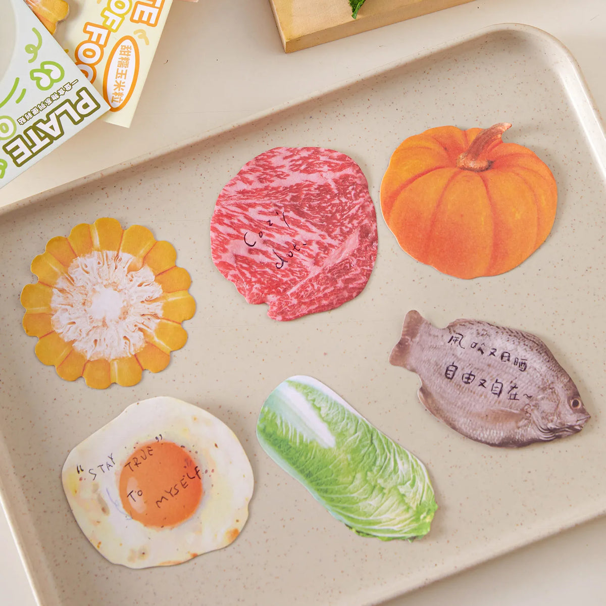 30-Pack Kawaii Food Shape Sticky Notes | Fun Memo Pads Kawaii Sticky Notes Qme