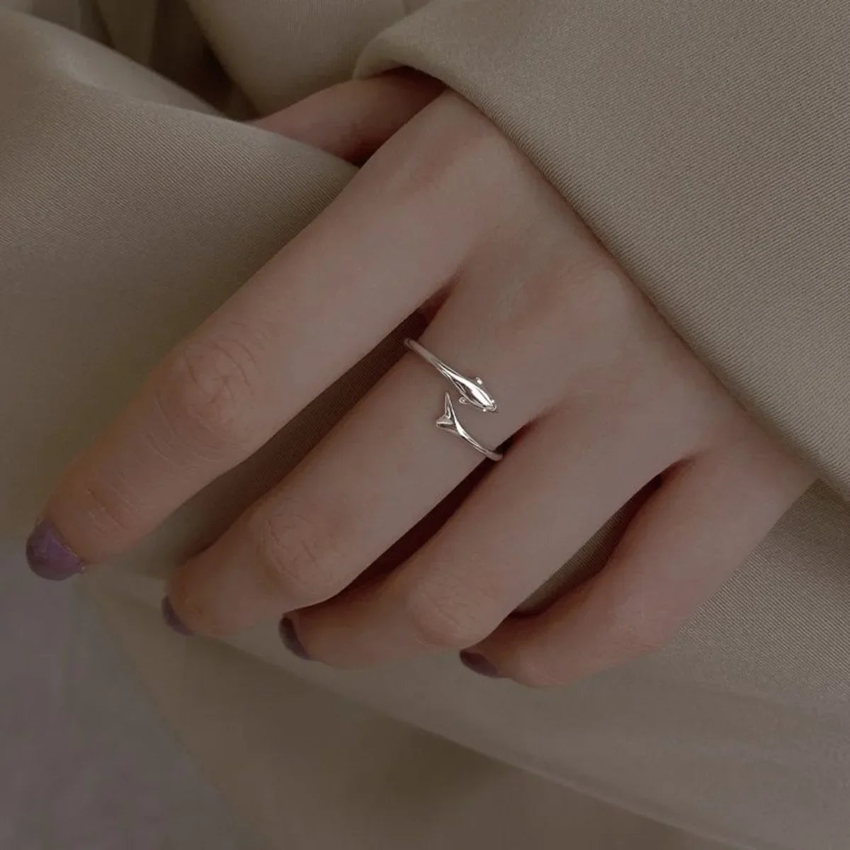 Dolphin Charm Adjustable Ring – Trendy Women's Jewelry 2025 Charm Ring Qme
