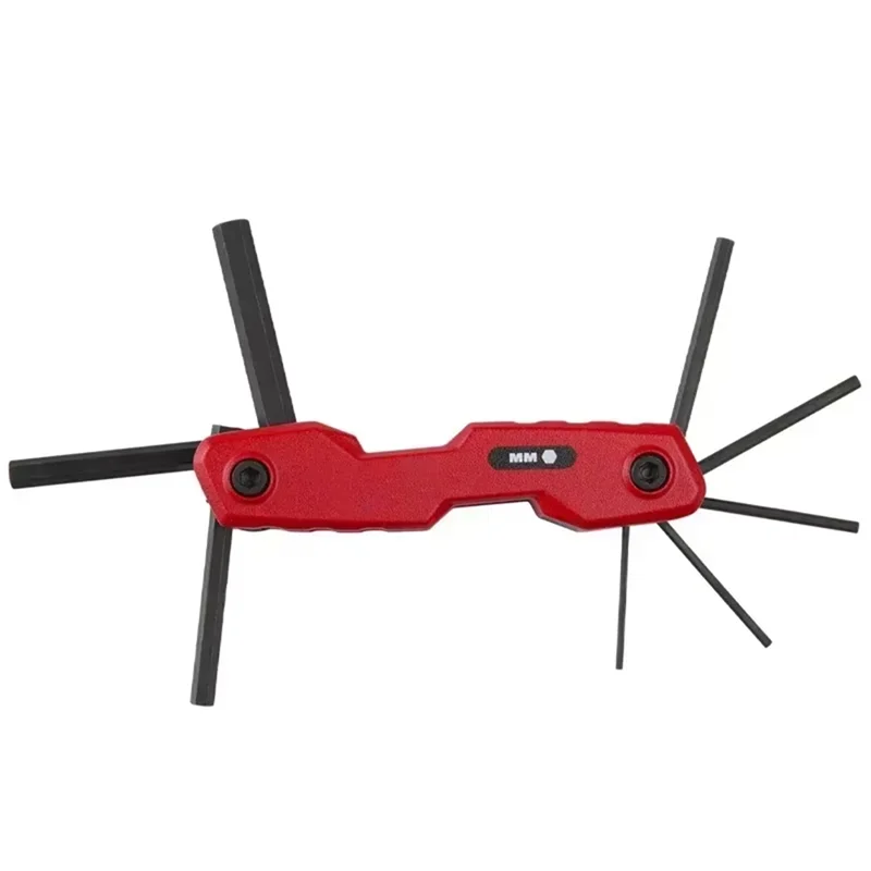 8-Key Metric Folding Hex Key Set 270° | Qme High-Contrast Folding Hex Key Set Qme
