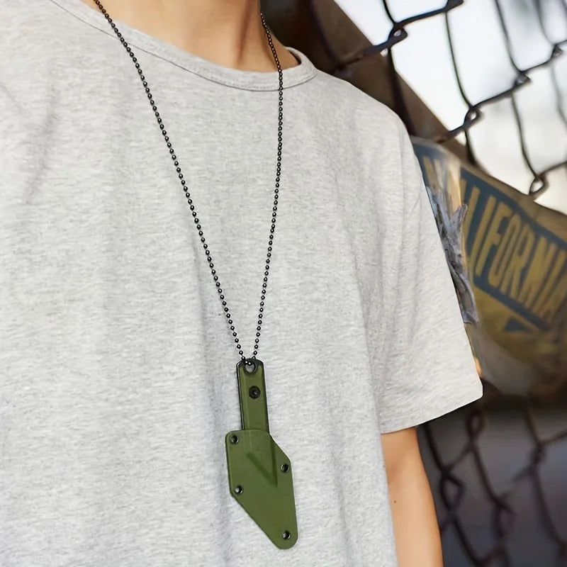 Mini Portable Straight Knife Key Necklace Pendant Cutter Mini Utility Knife Qst