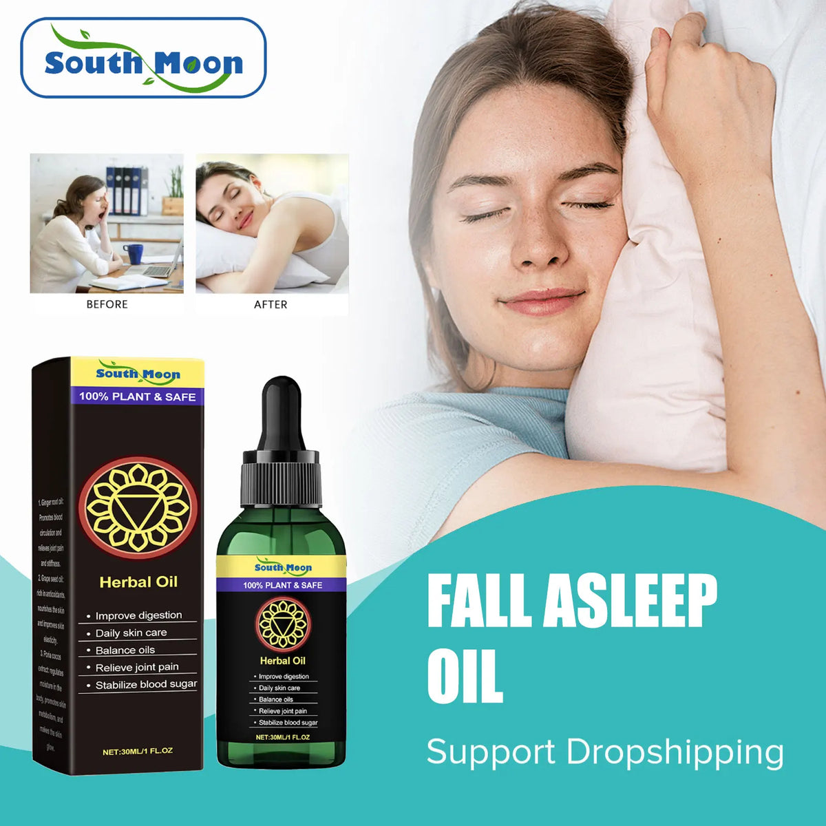 South Moon Plant Essential Body Massage Oil 30ml – Sleep & Calm Body Massage Oil Qst