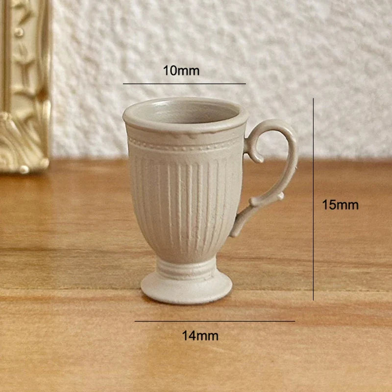 Dollhouse Miniature French Retro Coffee Cup with Handle Dollhouse Miniature Qme A8