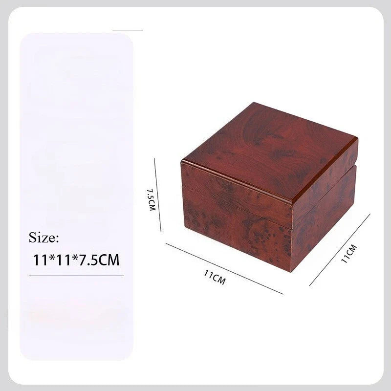 Flip-Top Solid Wood Watch & Jewelry Storage Box | 15 Colors Jewelry Storage Box Qme