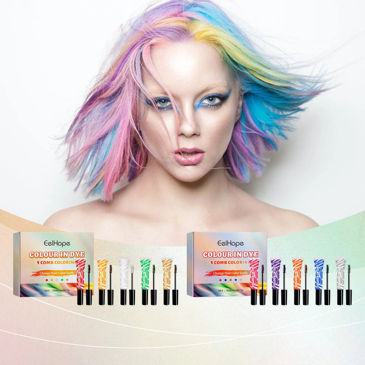 HOEGOA Temporary Hair Dye Set – Vibrant Colors for Festivals Hair Dye Set Qst