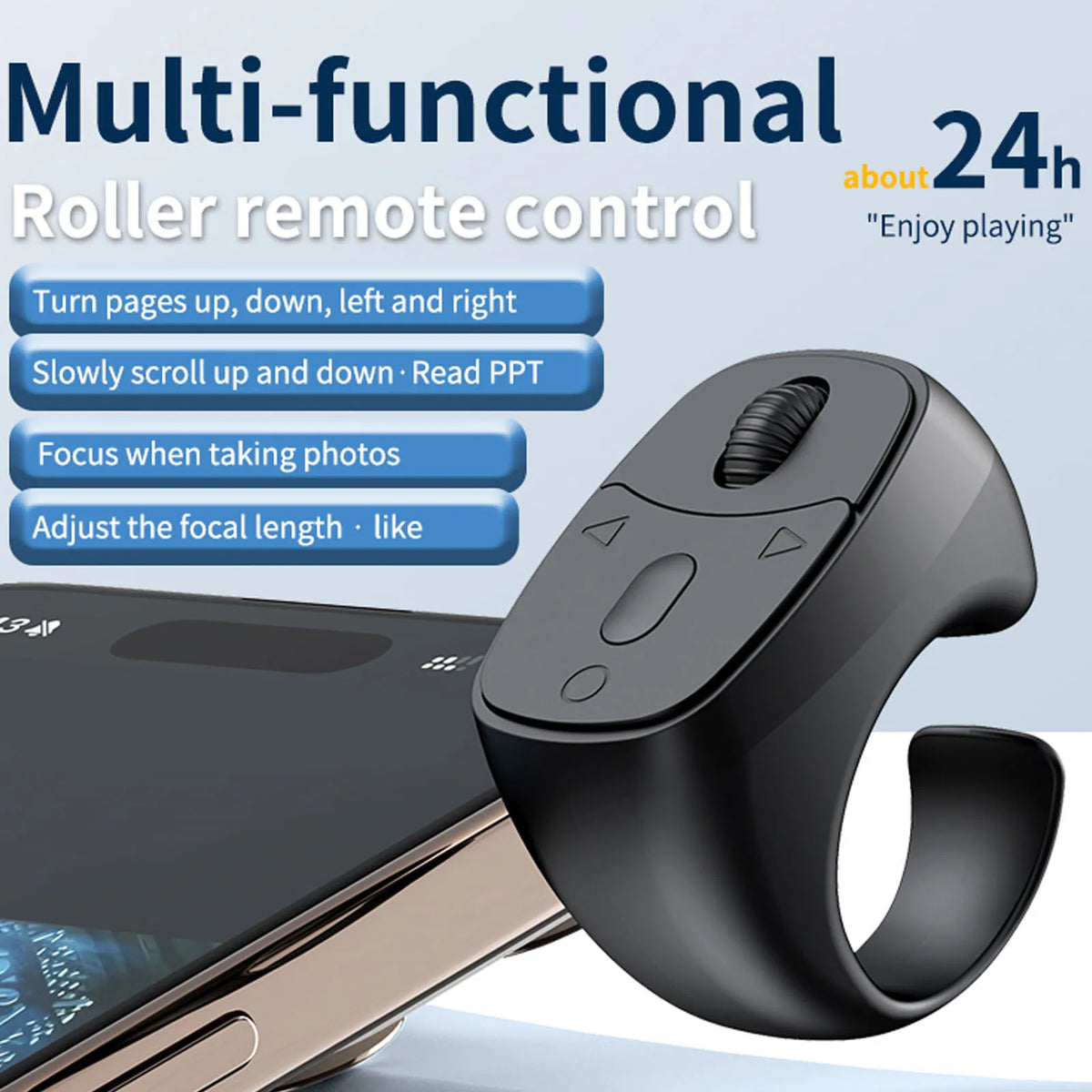 Bluetooth Fingertip Remote – Wireless Page Turner & Shutter Bluetooth Remote Control Qst