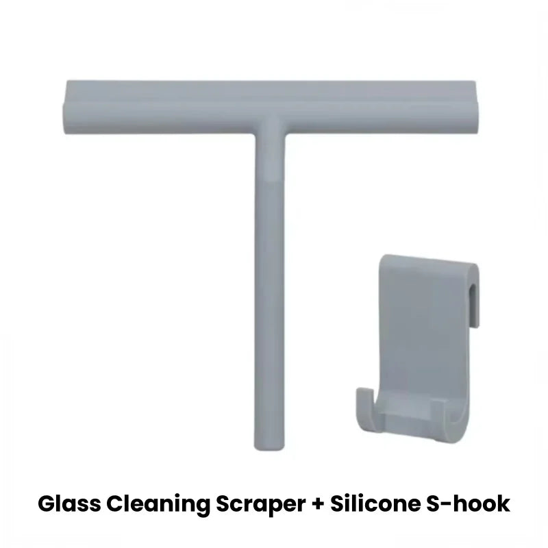 Silicone Shower Squeegee – Window & Glass Cleaning Scraper Shower Squeegee Qme Grey