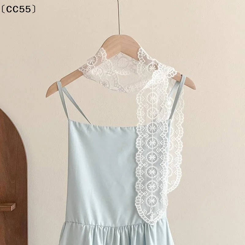 White Lace Mesh Embroidery Waist Belt for Women – Boho Style Lace Waist Belt Qst