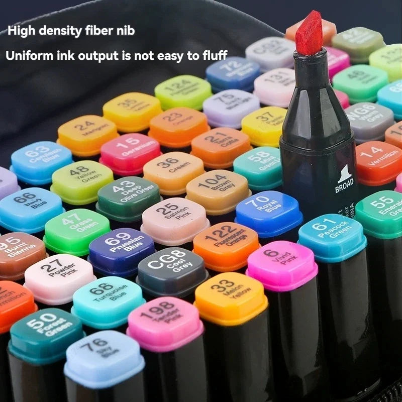 Alcohol-Based Dual Tip Art Markers – 12 Pcs Sketching Set Art Marker Set Qme