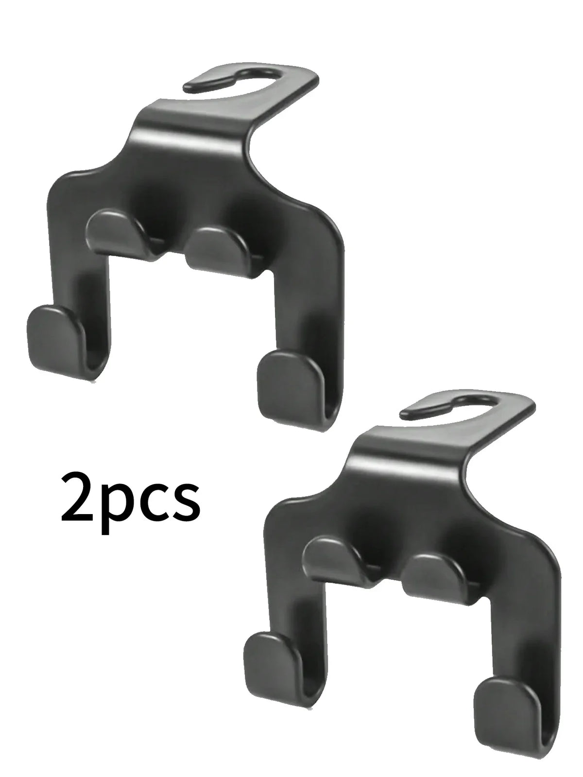 Car Rear Seat Phone Holder Hook & Storage Organizer – 2 Pack Car Storage Organizer Qme black