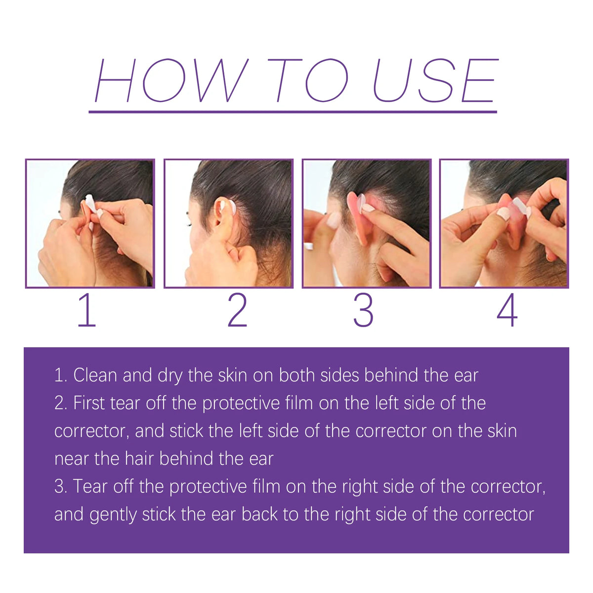 Invisible Ear Corrector Tape – Waterproof Cosmetic Patches 6pk Cosmetic Ear Patches Qst