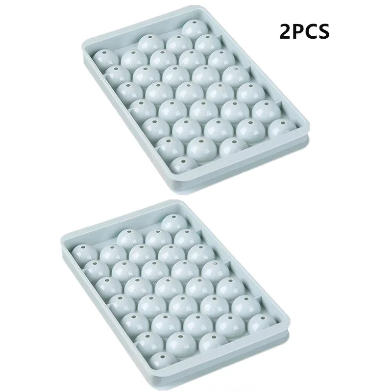 33-Cavity Ice Ball Mold Tray – Whiskey & Popsicle Maker Ice Ball Mold Tray Qme 2PCS Blue