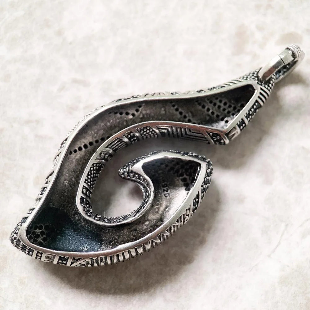 Maori Hook Pendant Solid 925 Sterling Silver Ethnic Necklace Sterling Silver Pendant Qme