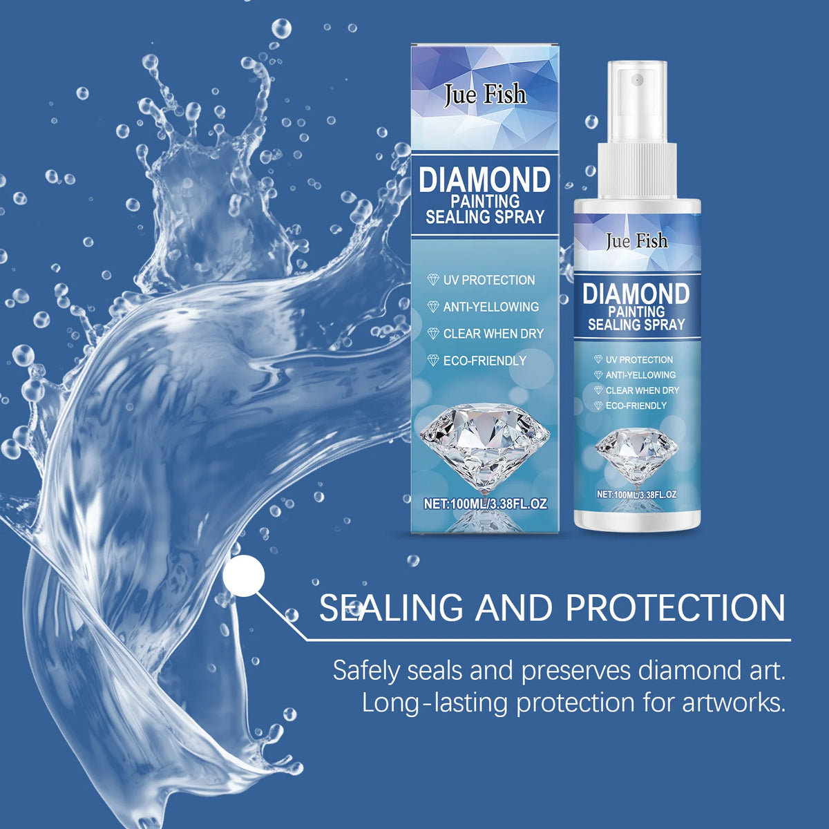 Diamond Painting Sealer Spray 100ml – UV Protective Clear Coat Craft Sealer Spray Qst