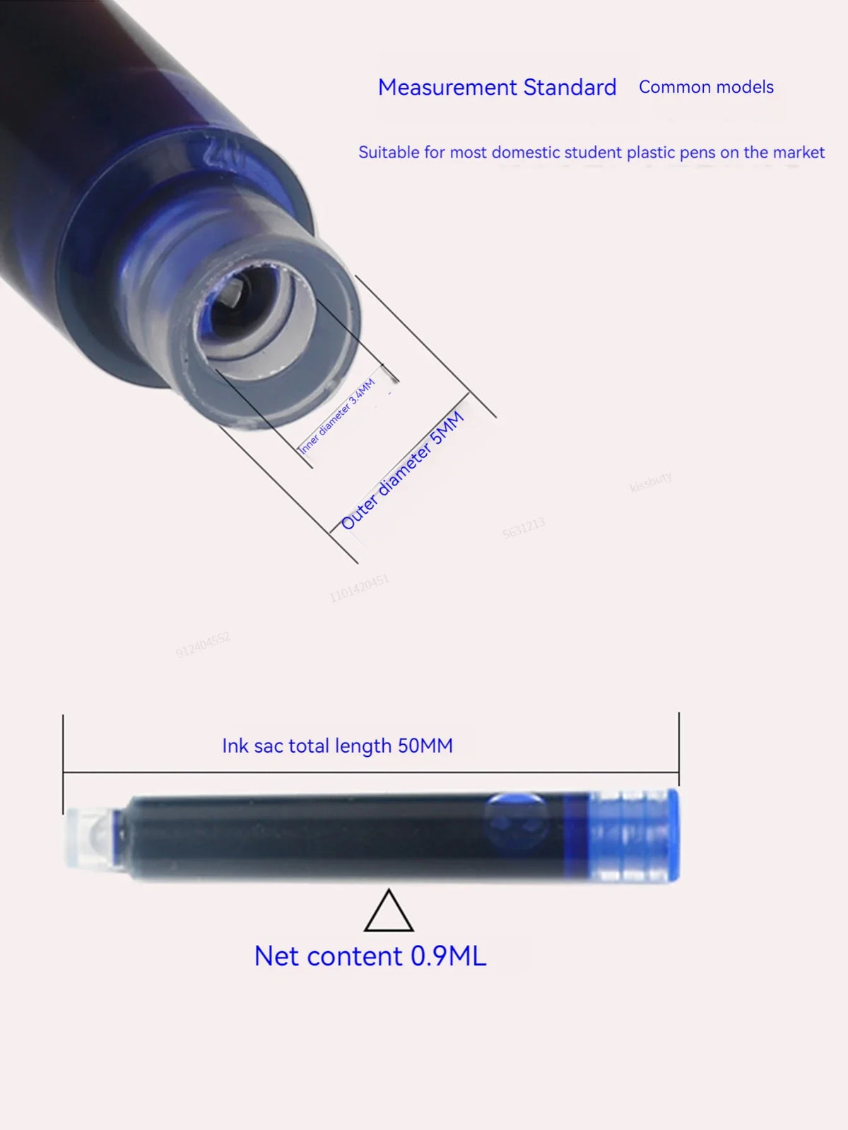 36-Pack Colourful Ink Sac Pen Refills – Black, Blue & Red Pen Ink Refills Qme
