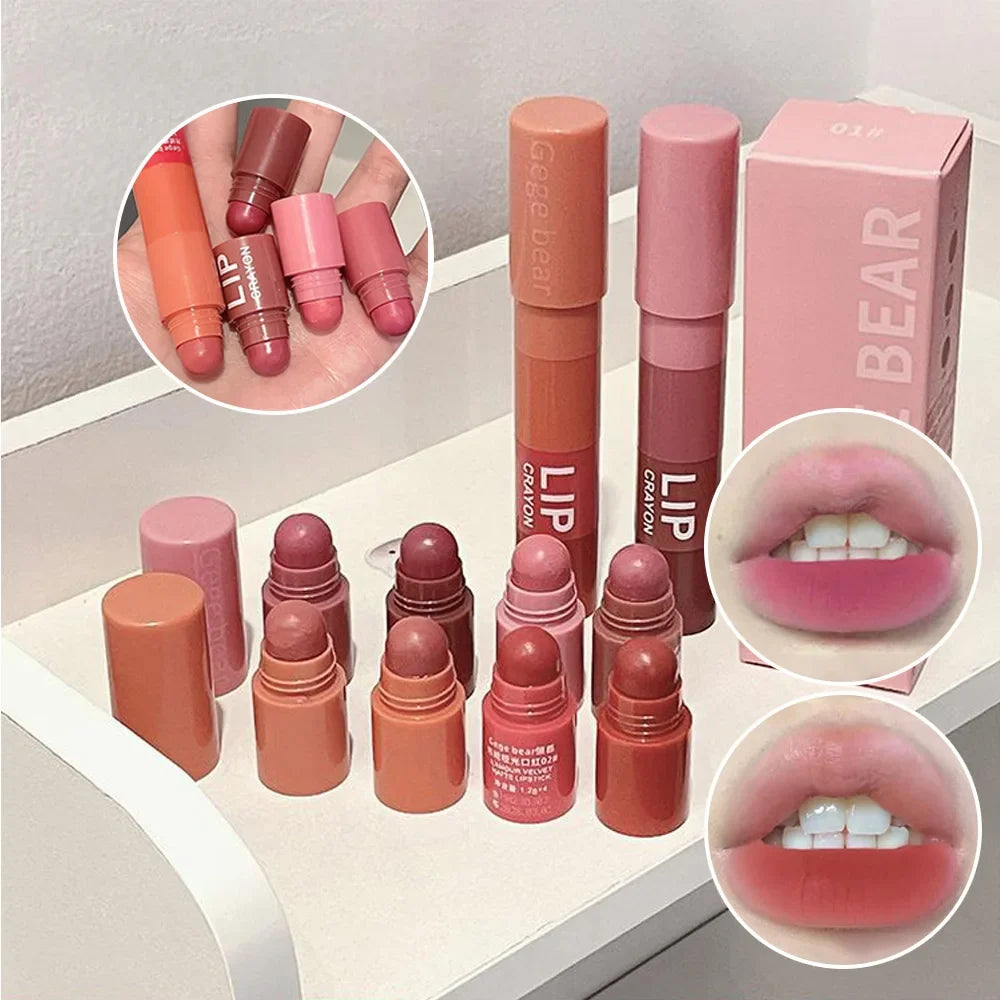 Velvet Matte Crayon Lipstick – Long-Wear Pink & Red Shades Matte Crayon Lipstick Qme
