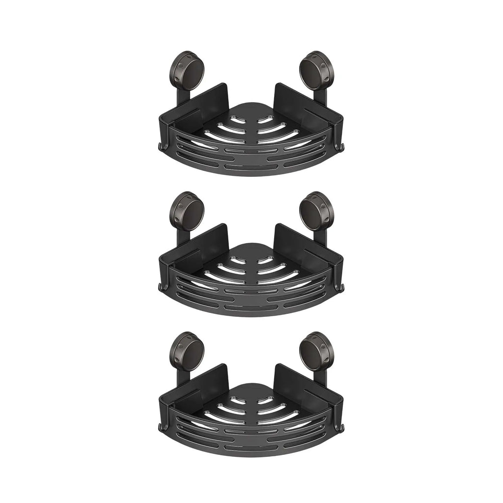 No-Drill Suction Cup Corner Shower Shelf – Bathroom Organizer Corner Shower Shelf Qme C One Size