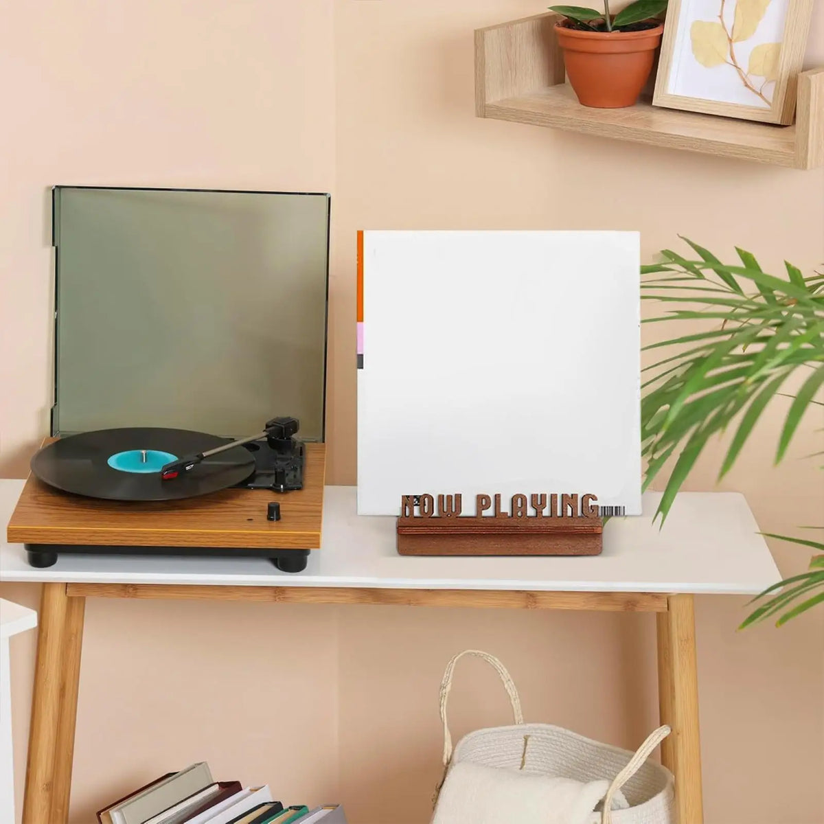 Wooden Now Playing Vinyl Record Holder Display Stand & Rack Vinyl Record Stand Qme