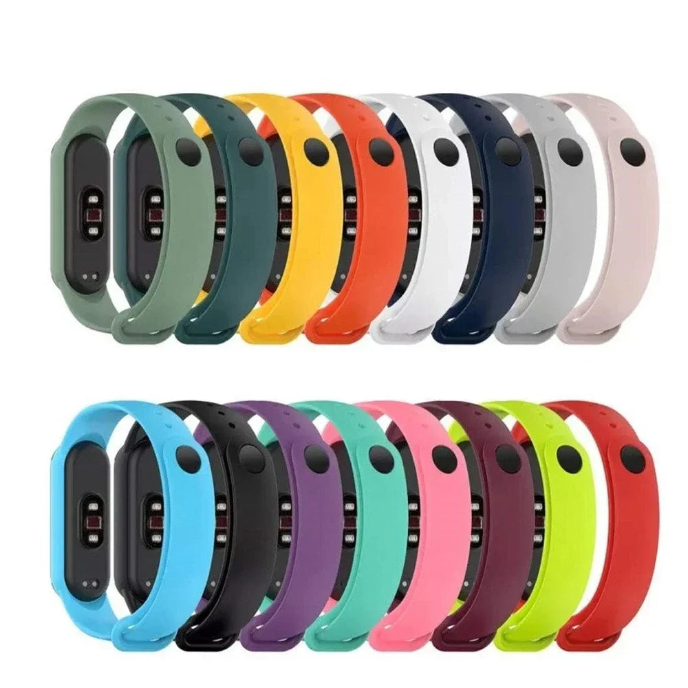 Silicone Replacement Band for Xiaomi Mi Band 3 4 5 6 7 8 Smartwatch Replacement Band Qme