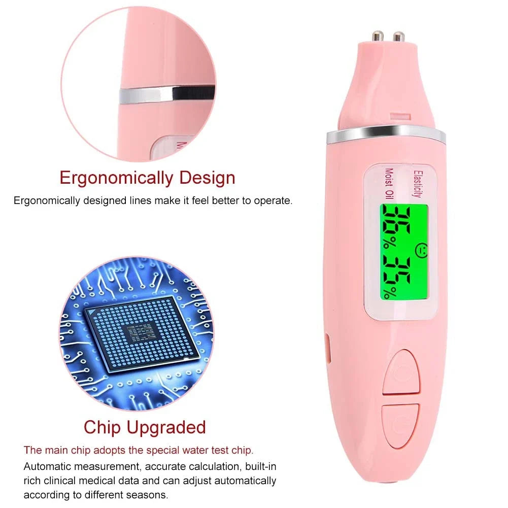 Portable Digital LCD Skin Moisture & Oil Analyzer Tester Skin Analyzer Tool Qme