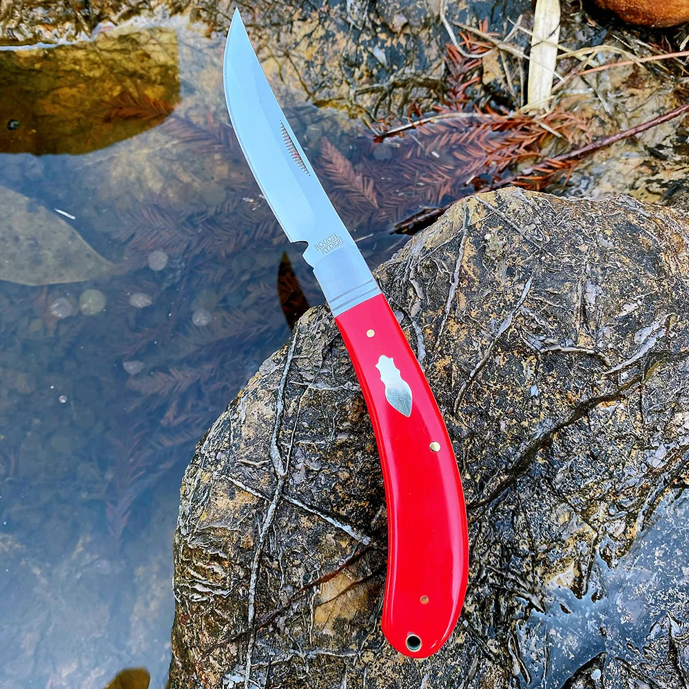 Z.QIAN Trapper Slip Joint Folding Pocket Knife – Bone Handle Folding Pocket Knife Qst