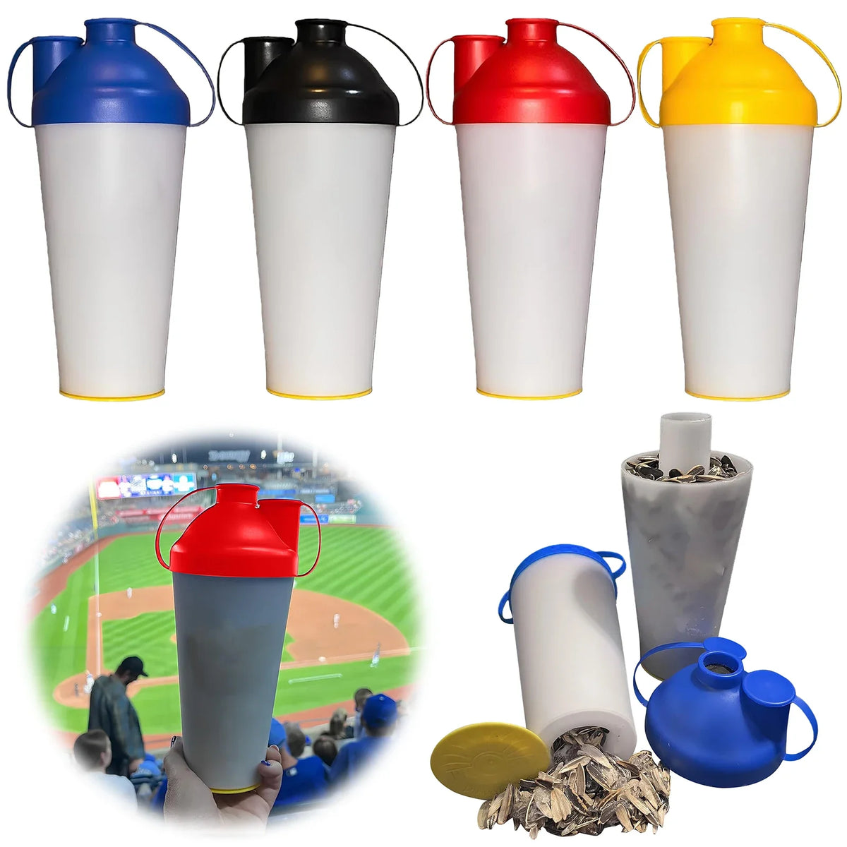 Reusable Seed & Shell Holder Dual Compartment Waste Collector Snack Shell Holder Qme