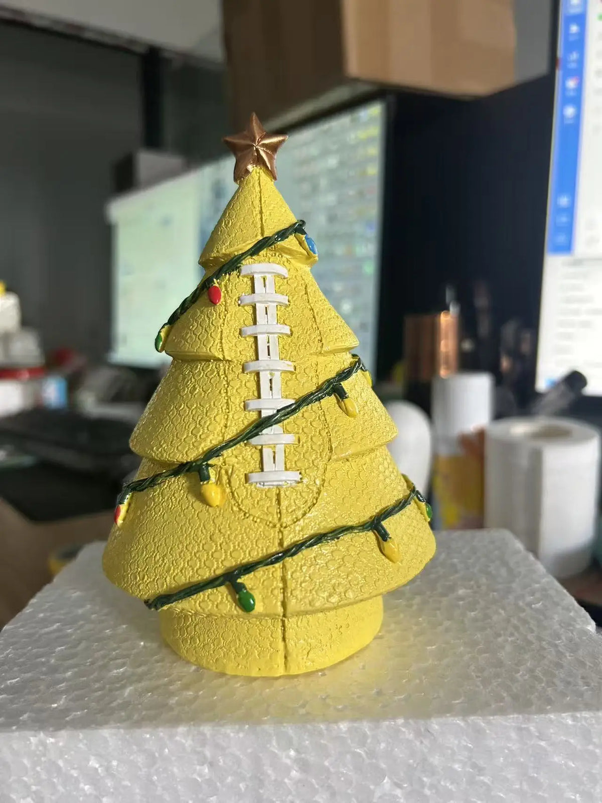 Sports Resin Christmas Tree – Football & Basketball Tabletop Decor Resin Christmas Tree Qme