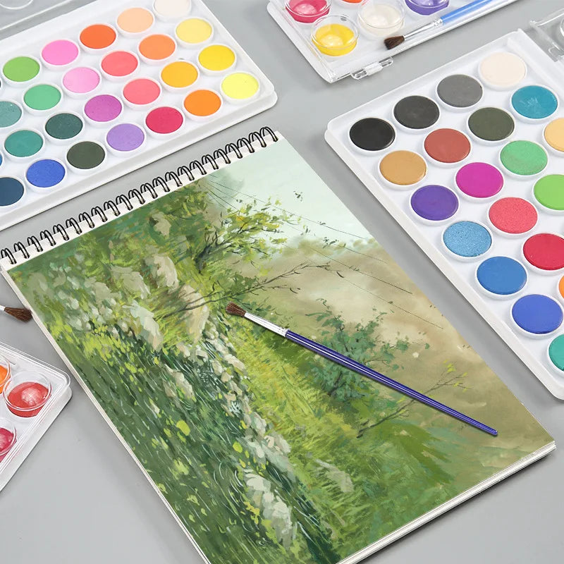 Portable Solid Watercolor Paint Set – 12 to 48 Colors Watercolor Paint Set Qme