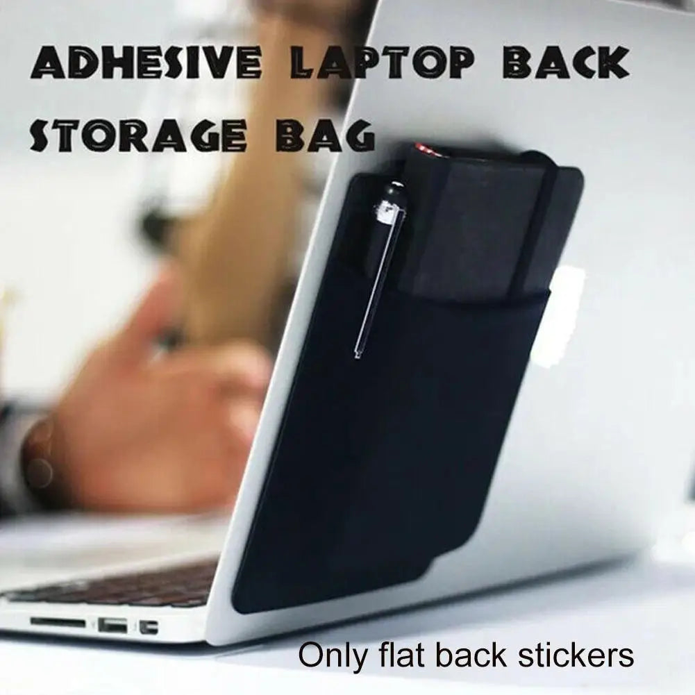 Self-Adhesive Laptop Storage Bag for Mouse, Drive & Pen Laptop Accessory Pouch Qme