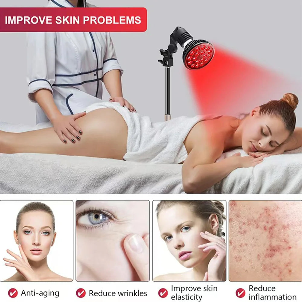 54W Red Light Therapy Lamp – 18 LED 660nm 850nm with Stand Red Light Therapy Lamp Qst