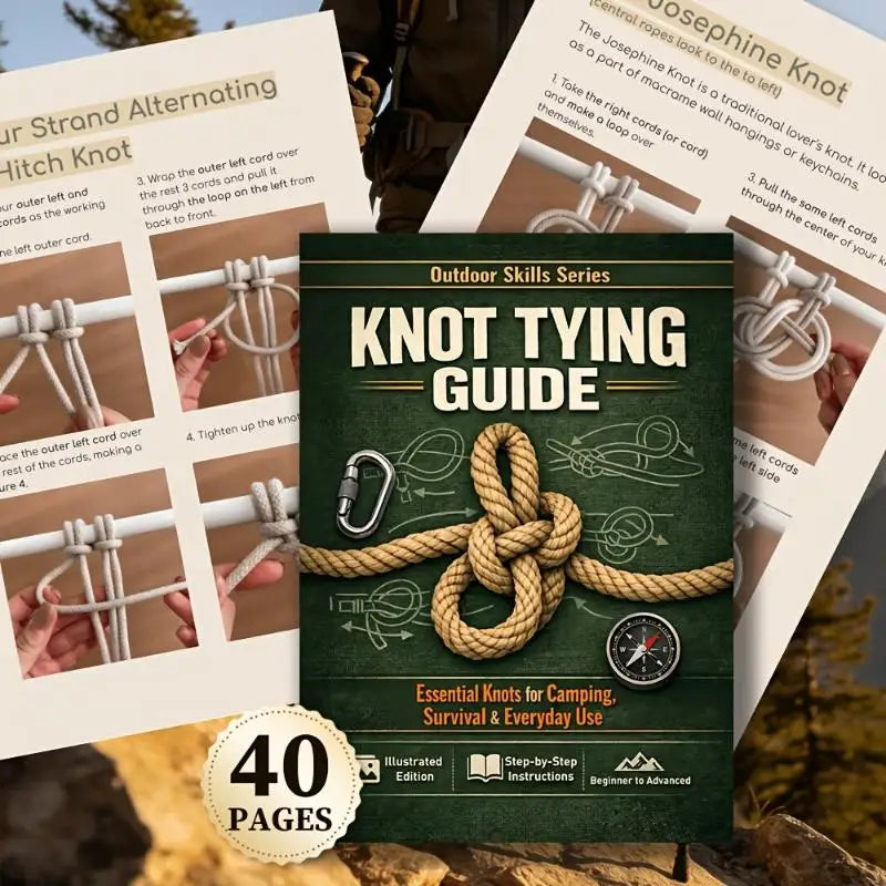 Essential Knot Tying Book – 50 Illustrated Knots for Camping Outdoor Skills Book Qme
